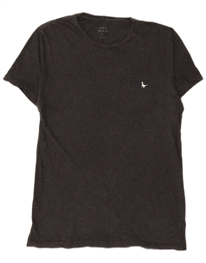 JACK WILLS Camiseta masculina top pequeno algodão cinza