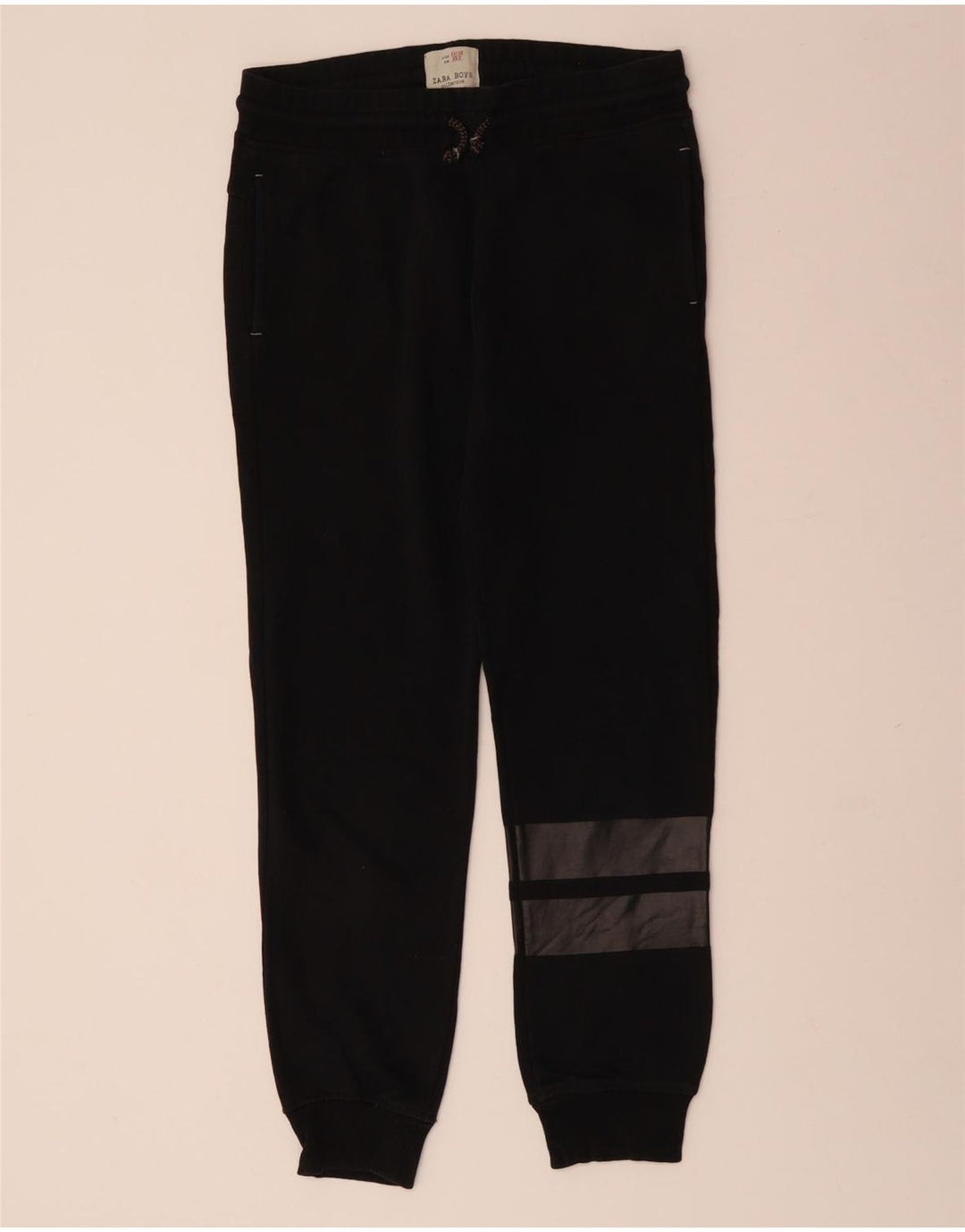 ZARA Meninos Calças de treino Joggers 11-12 anos Preto Colorblock Algodão