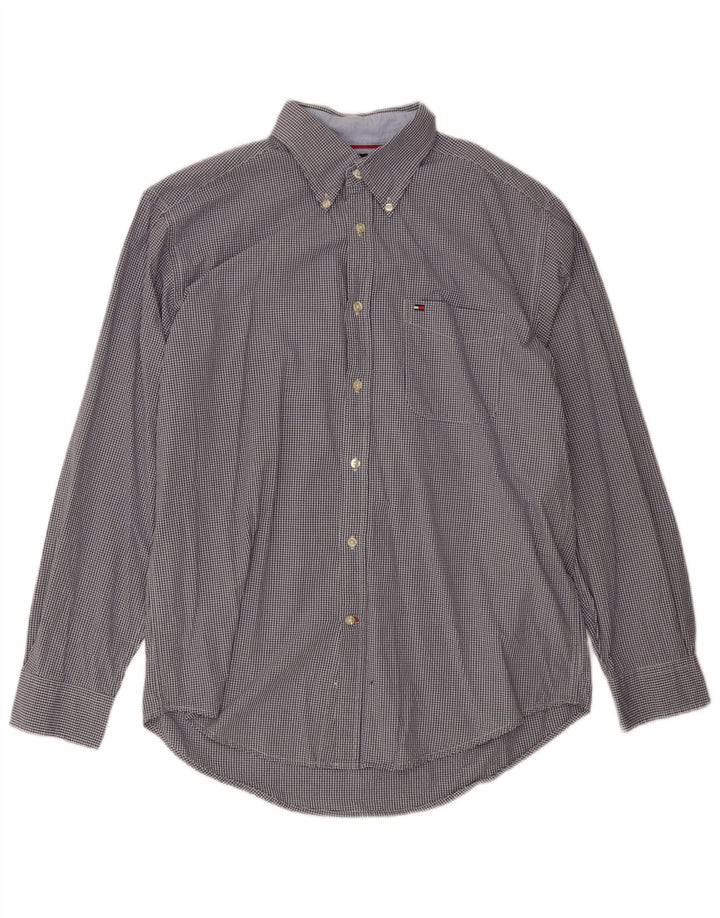 Camisa masculina Tommy Hilfiger grande azul marinho guingão