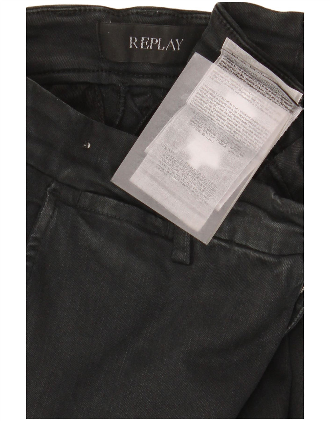 Replay Mens Zeumar Slim Jeans W29 L30 Algodão Preto