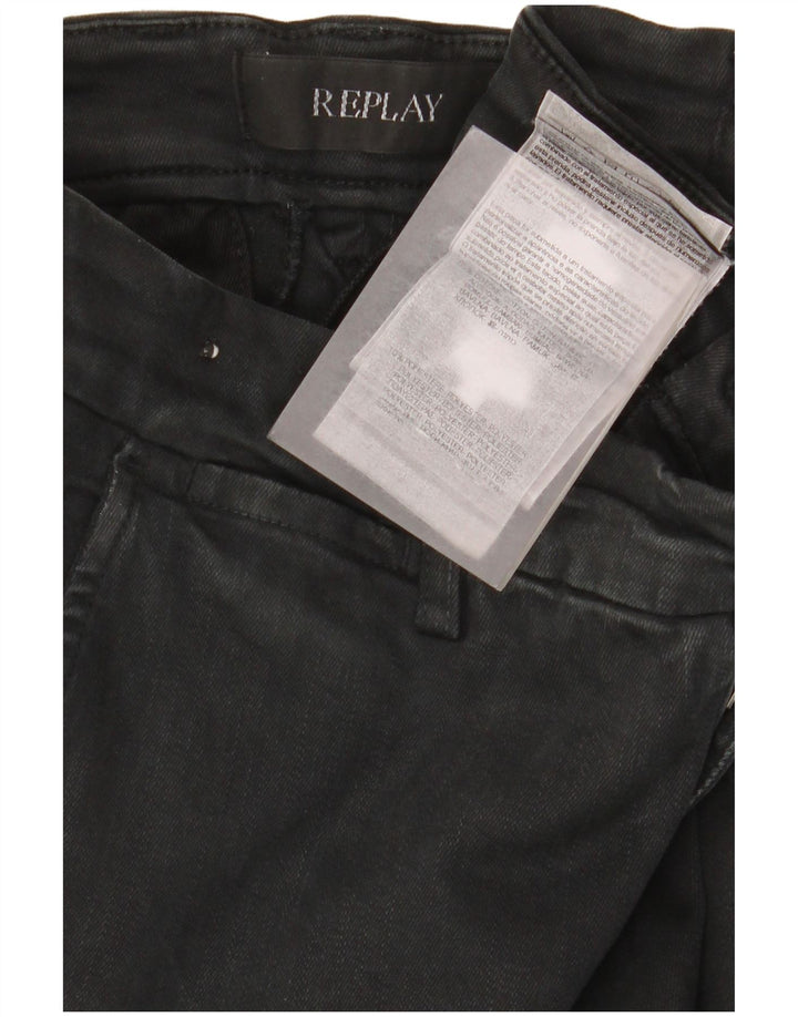 Replay Mens Zeumar Slim Jeans W29 L30 Algodão Preto