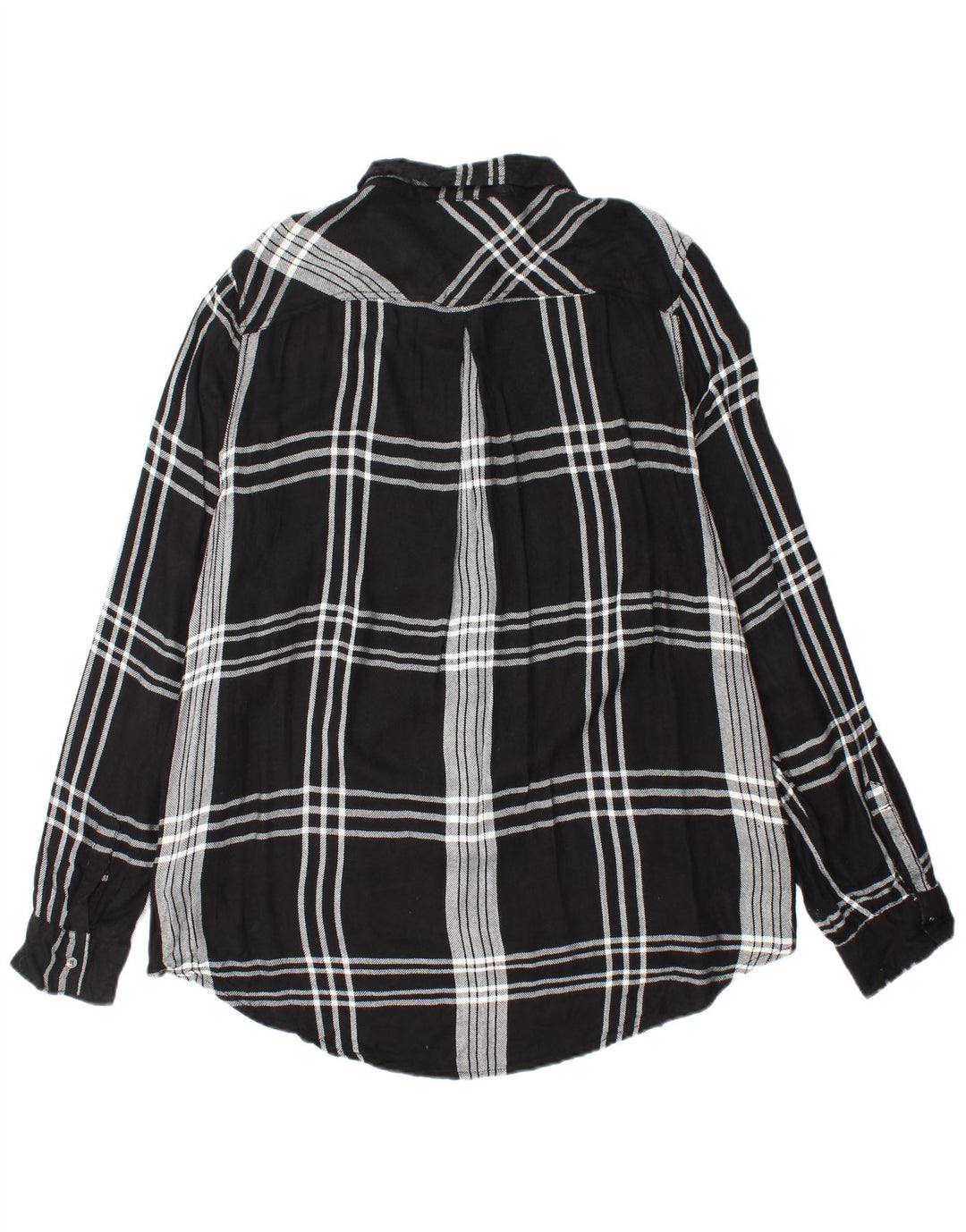 Camisa feminina de flanela CALVIN KLEIN JEANS Reino Unido 18 XL preto xadrez rayon