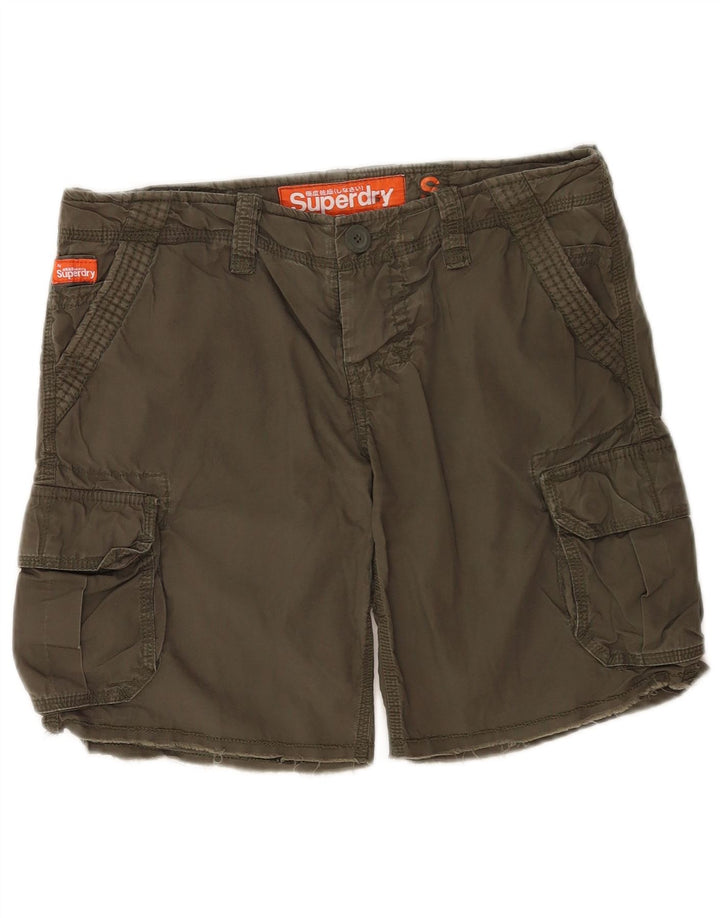Shorts cargo masculino Superdry pequeno W29 algodão cáqui