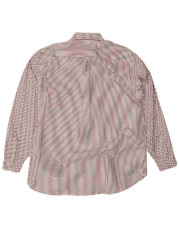 Camisa masculina BROOKS BROTHERS grande algodão xadrez rosa