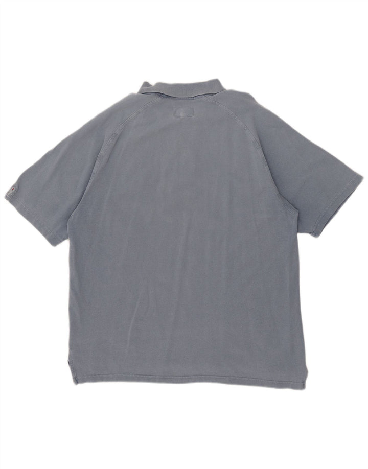 Camisa polo masculina Weird Fish de algodão azul médio