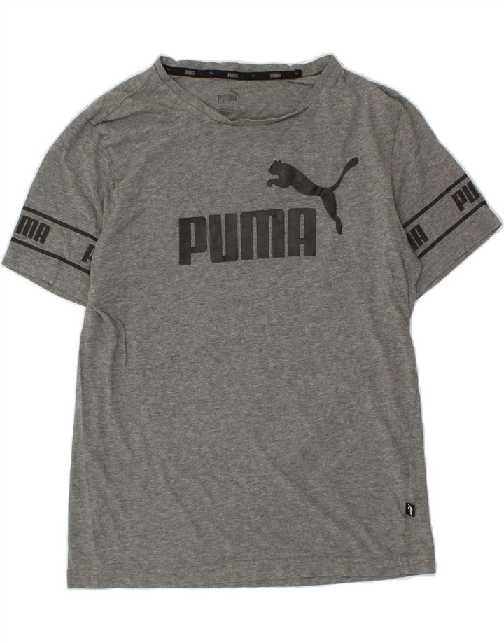 PUMA Mens Graphic T-Shirt Top Medium Grey Cotton Vintage Puma and Second-Hand Puma from Messina Hembry 