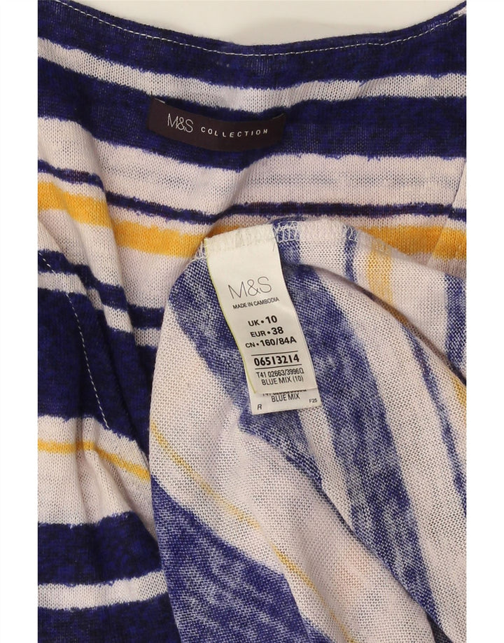 Vestido feminino Marks & Spencer manga 3/4 Reino Unido 10 pequeno multicolorido