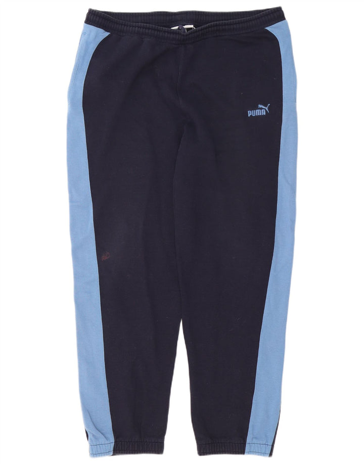 Calça de treino masculina PUMA Joggers grande bloco colorido azul marinho