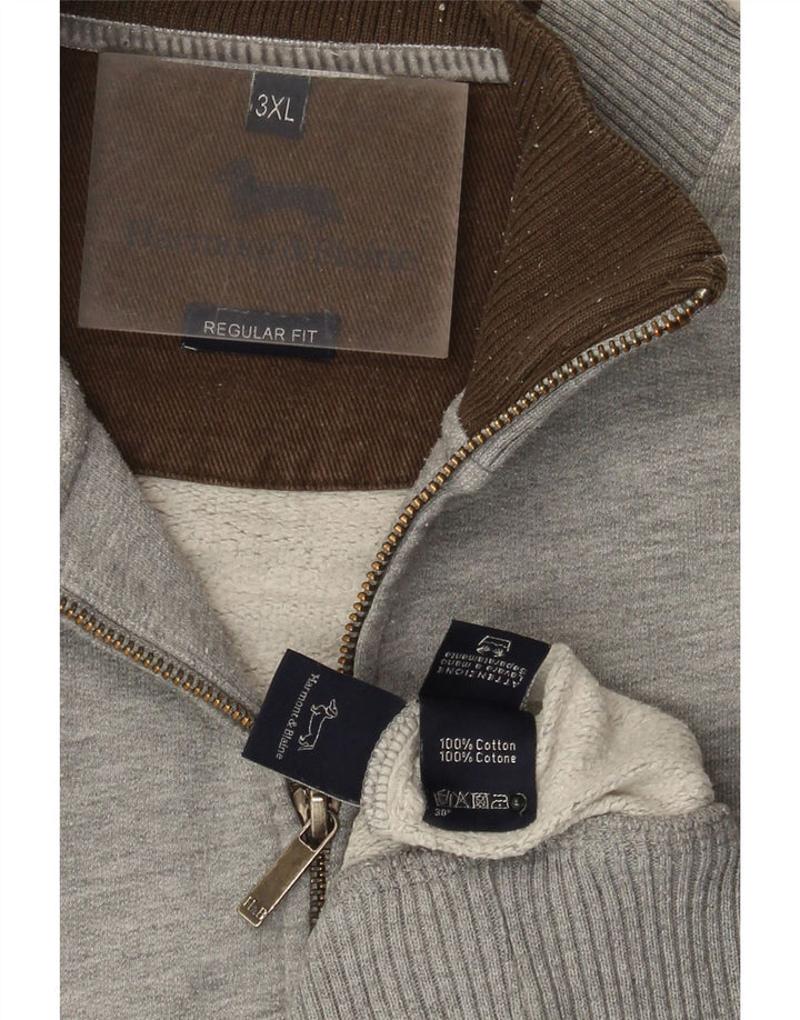 Harmont & Blaine Jaqueta masculina de treino regular fit 3XL cinza manchada