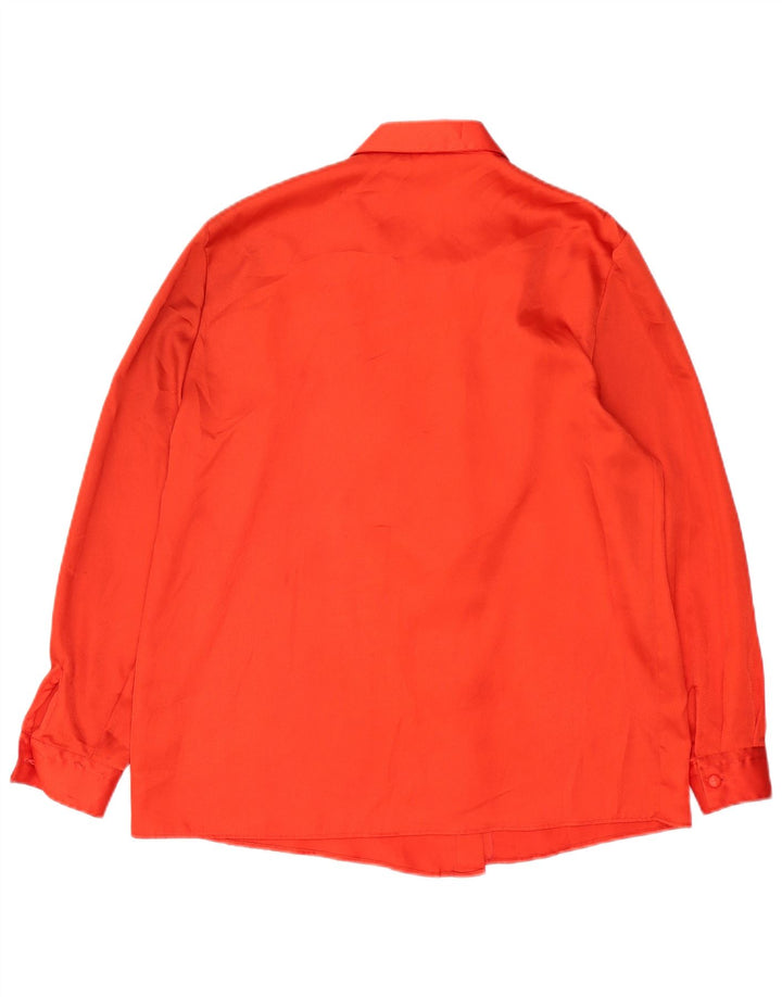 Blusa feminina BIANCHI com babados na frente Reino Unido 18 XL poliéster vermelho