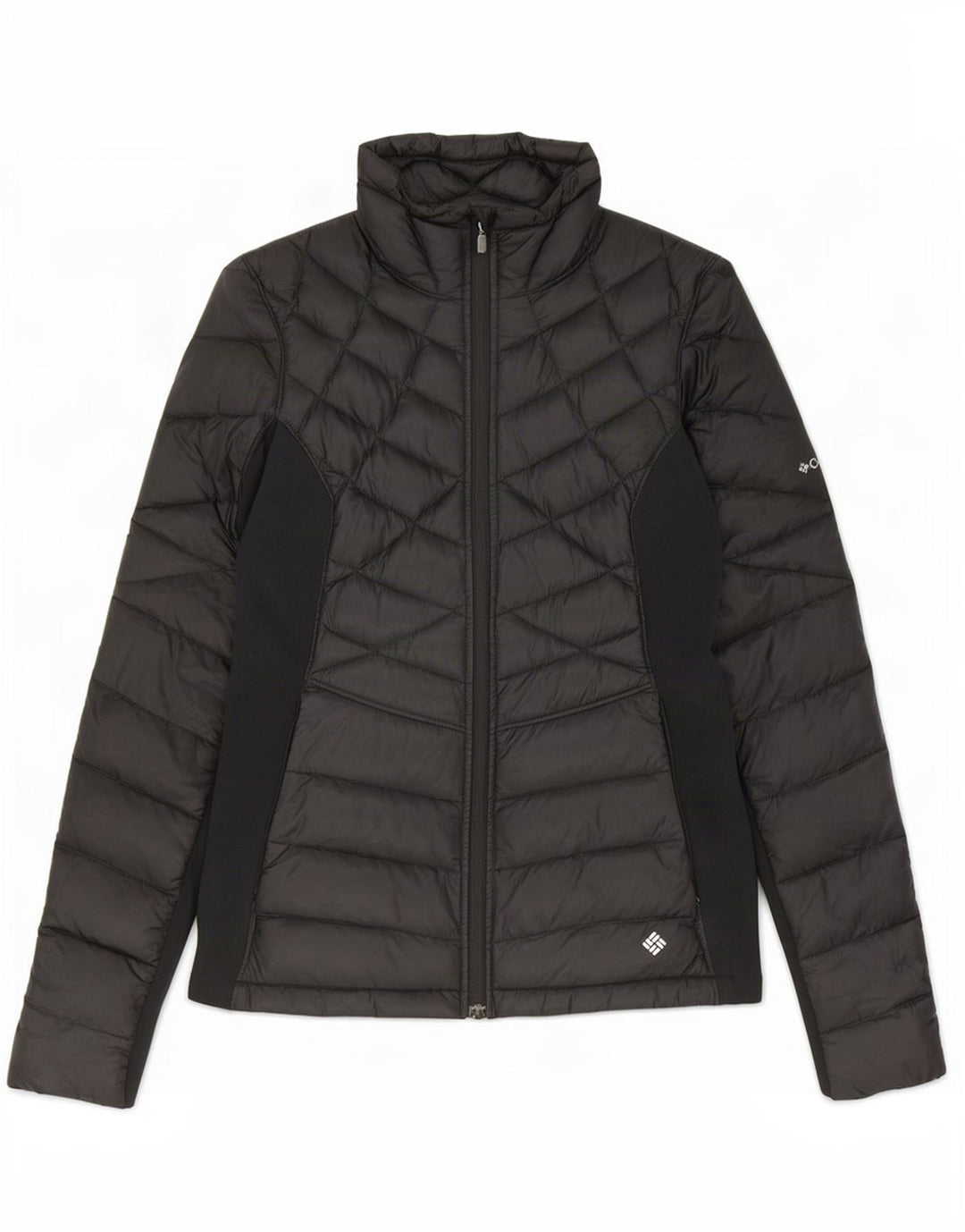 Jaqueta acolchoada masculina Columbia UK 38 médio preto colorblock nylon