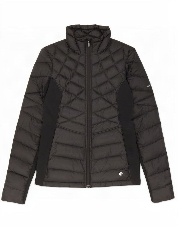 Jaqueta acolchoada masculina Columbia UK 38 médio preto colorblock nylon