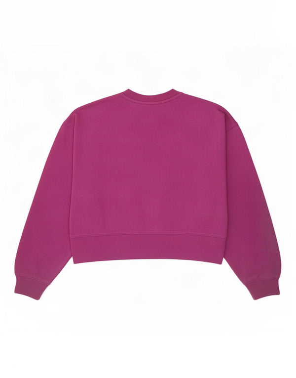 Adidas Womens Crop Oversized Moletom Jumper Reino Unido 8/10 Pequeno Roxo Algodão