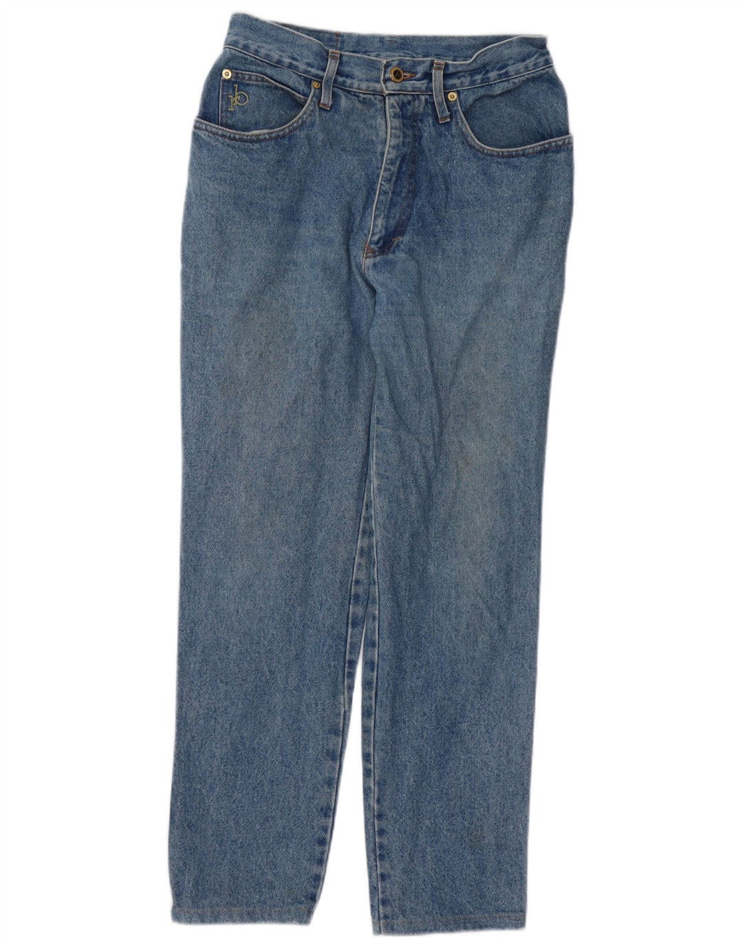 Jeans cônicos femininos ROCCOBAROCCO W32 L27 algodão azul