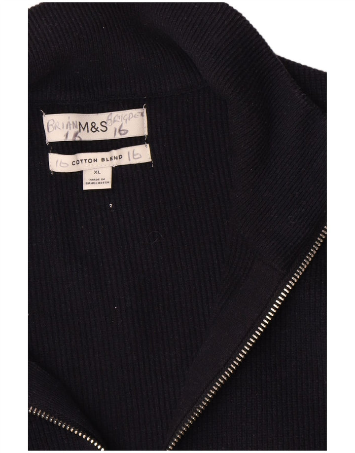 Suéter cardigã masculino Marks & Spencer XL azul marinho poliéster