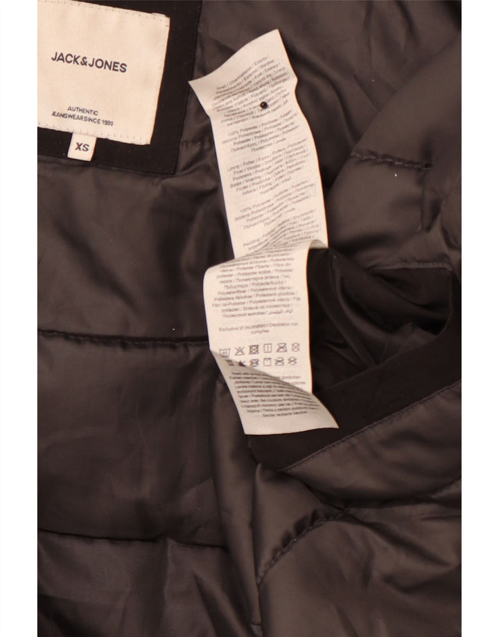 Jaqueta masculina acolchoada com capuz JACK & JONES Reino Unido 34 XS poliéster preto