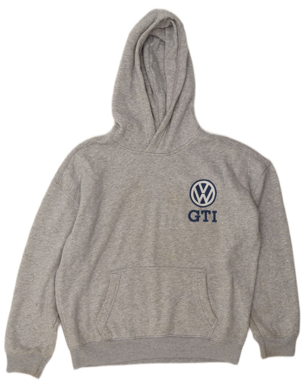Hollister masculino gráfico solto ajuste moletom com capuz XS algodão cinza