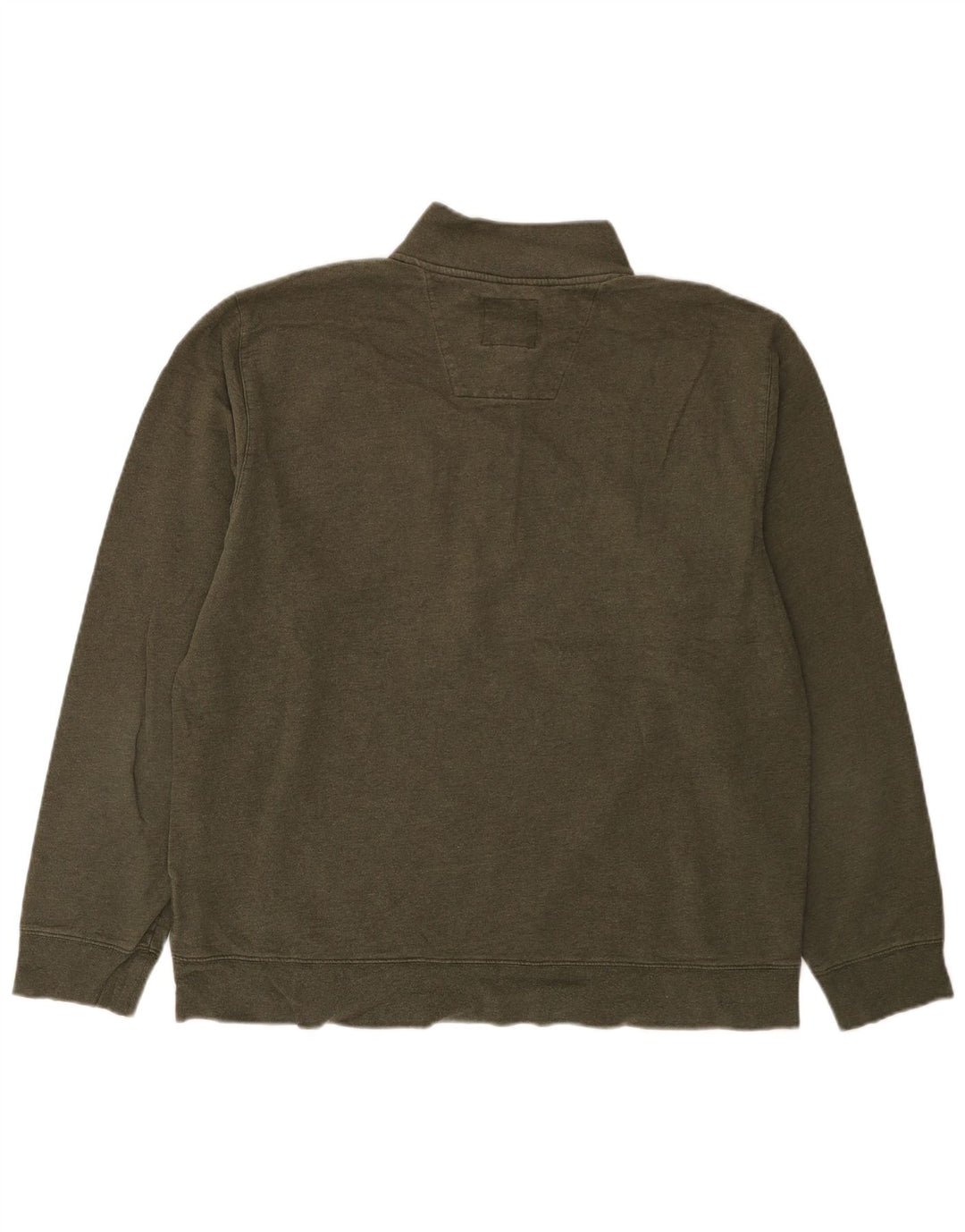 Suéter masculino Brooks Brothers com zíper e gola XL de algodão cáqui