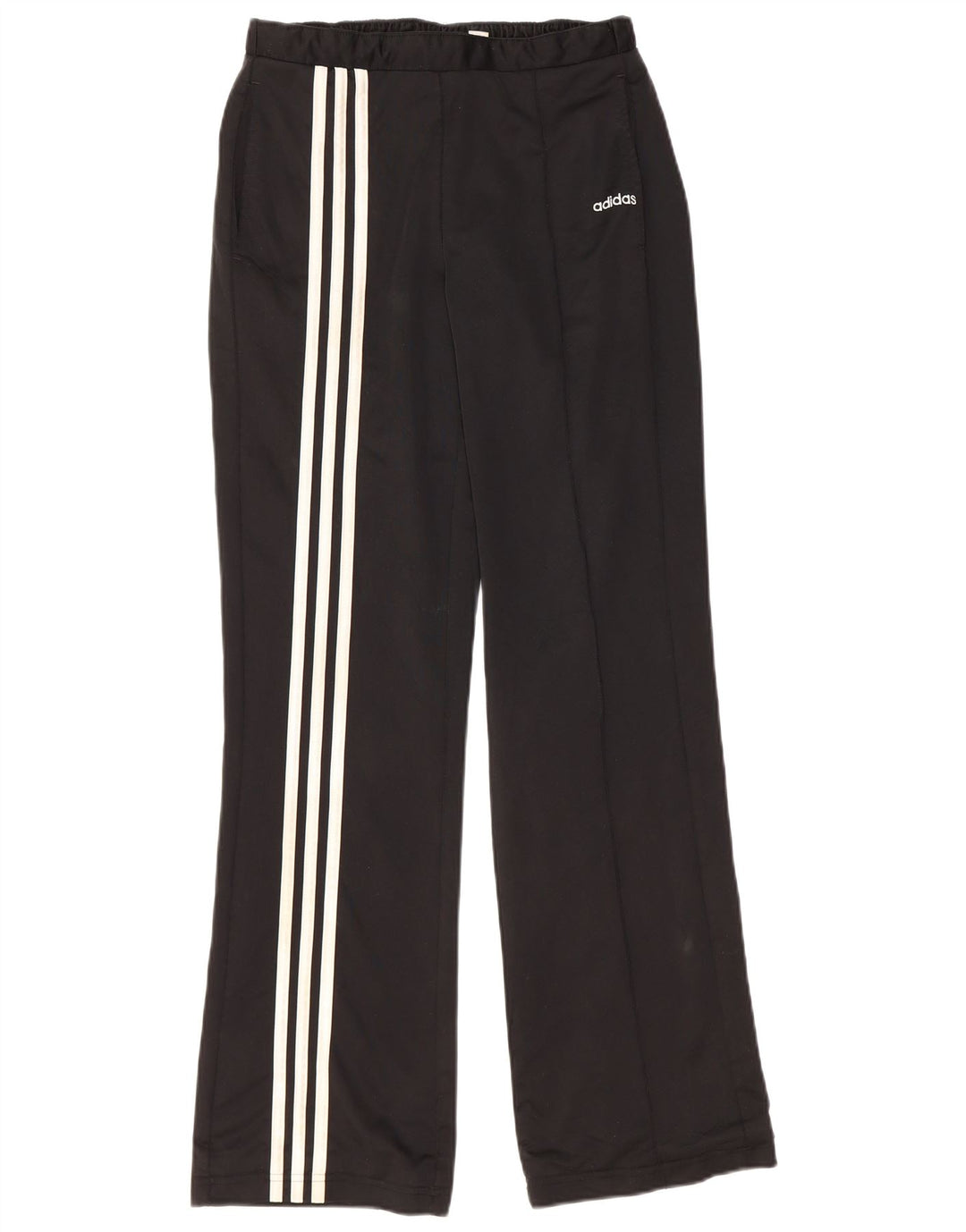 Calça de treino feminina ADIDAS UK 10 pequena preta poliéster