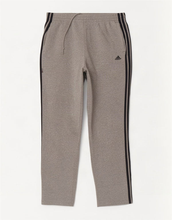Calça de treino masculina Adidas grande algodão manchado cinza