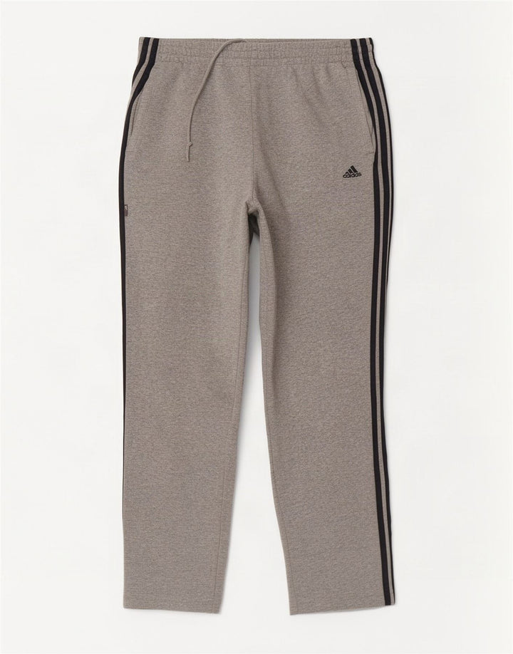 Calça de treino masculina Adidas grande algodão manchado cinza