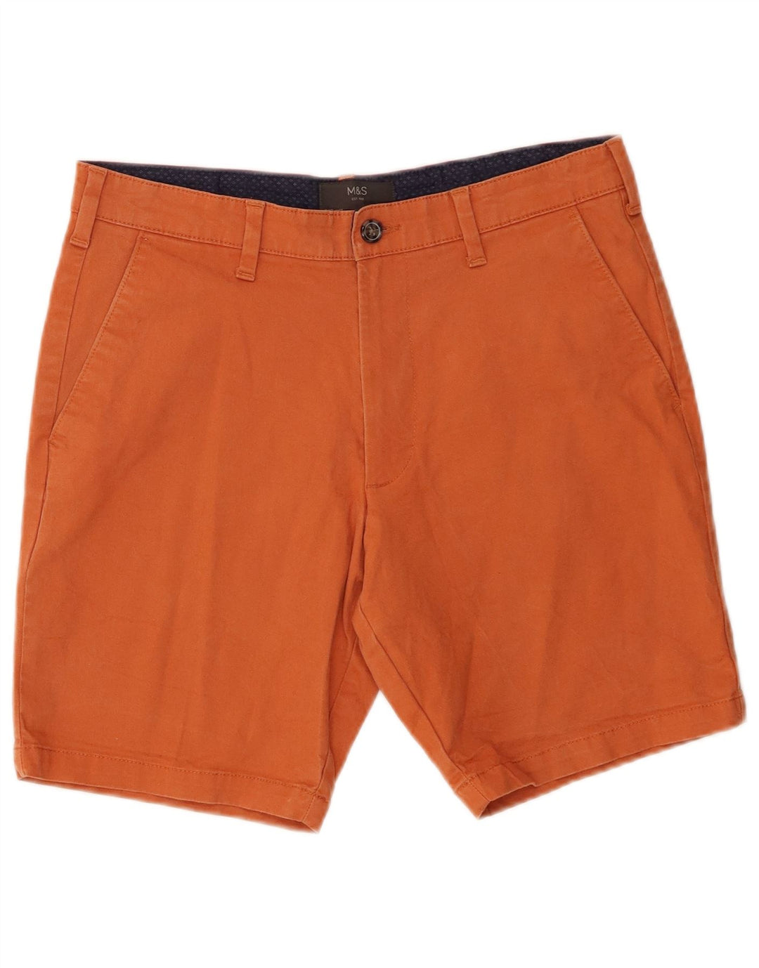 Shorts chino masculino Marks & Spencer W30 algodão laranja médio