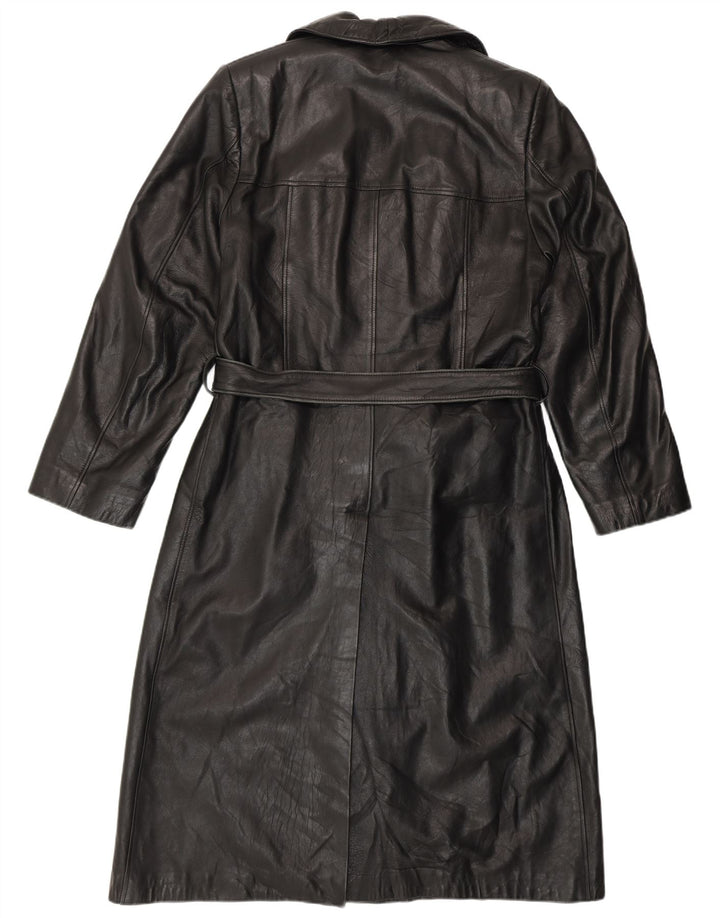 Casaco masculino de couro com peito duplo PASCUCCI IT 50 grande couro preto