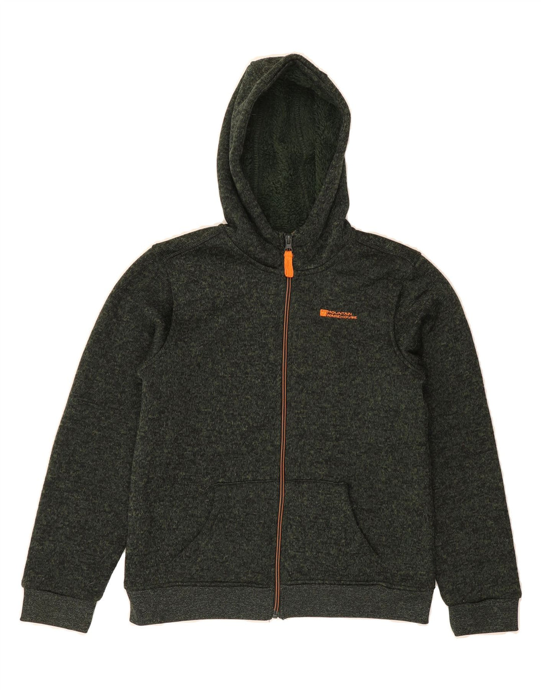 MOUNTAIN WAREHOUSE Boys Zip Hoodie Sweater 12-13 Years Green Flecked Vintage Mountain Warehouse and Second-Hand Mountain Warehouse from Messina Hembry 