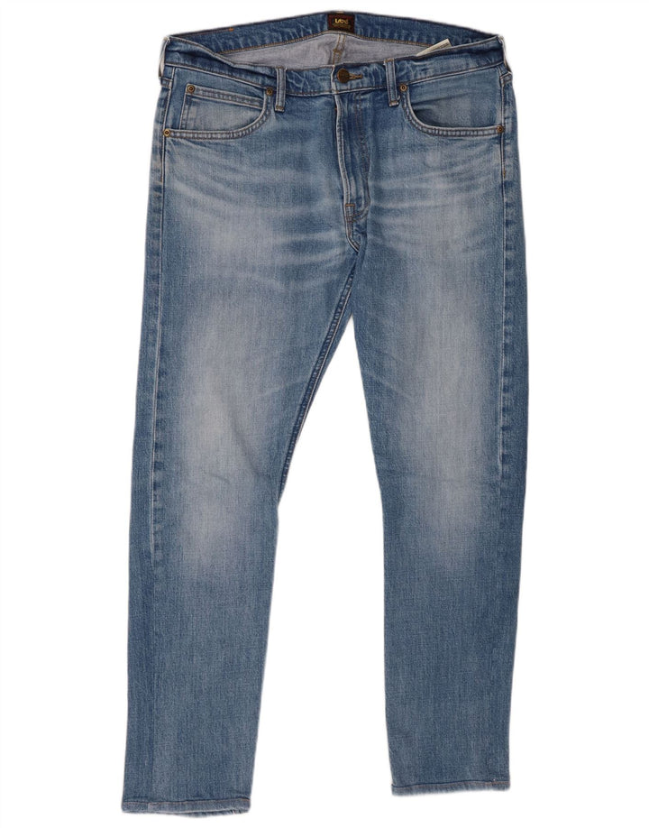 LEE Mens Slim Jeans W34 L29 Azul Algodão
