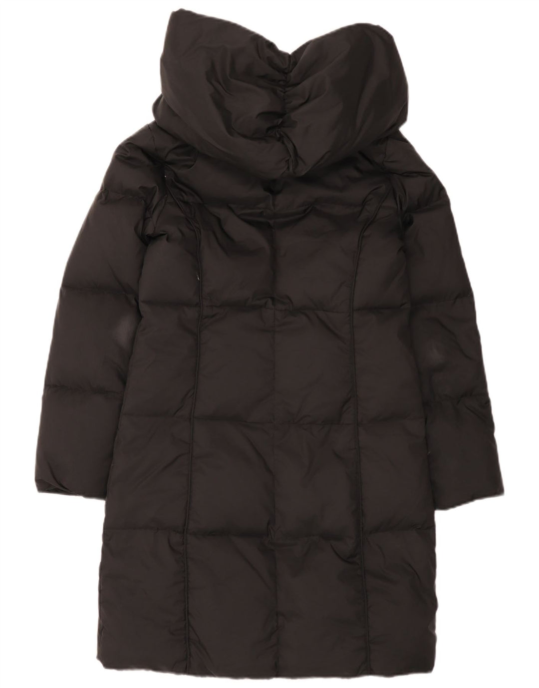 Casaco acolchoado com capuz grande Michael Kors feminino Reino Unido 6 XS poliéster preto
