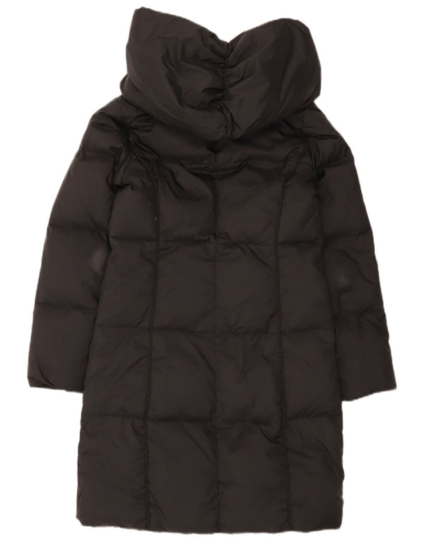 Casaco acolchoado com capuz grande Michael Kors feminino Reino Unido 6 XS poliéster preto