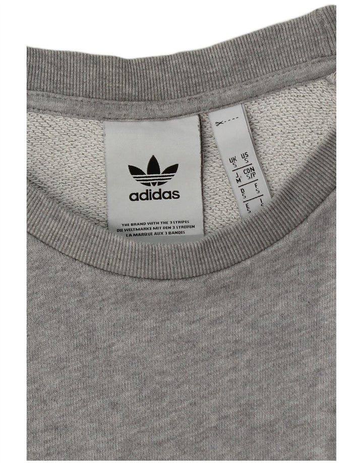 ADIDAS Mens Moletom Jumper Pequeno Algodão Cinza