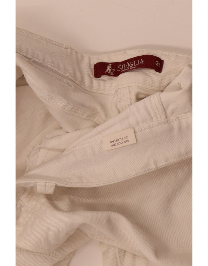 SIVIGLIA Calça jeans reta masculina W31 L32 algodão branco