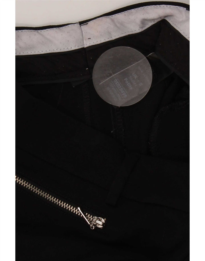 Calças cortadas femininas Marks & Spencer Reino Unido 8 pequenas W26 L25 poliéster preto