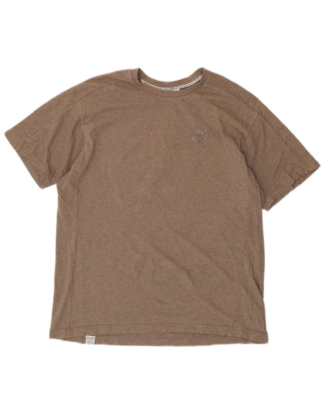 Camiseta masculina NIKE Top grande de algodão marrom