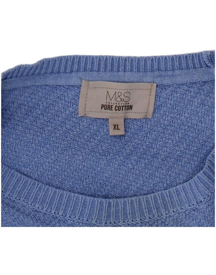 Suéter masculino Marks & Spencer com gola canoa XL algodão azul