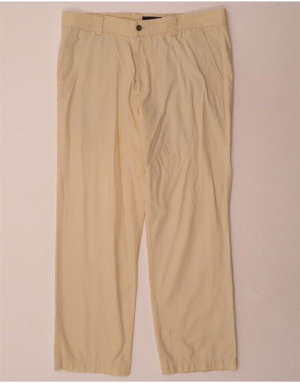 Calça chino reta masculina Marlboro Classics W38 L31 algodão branco