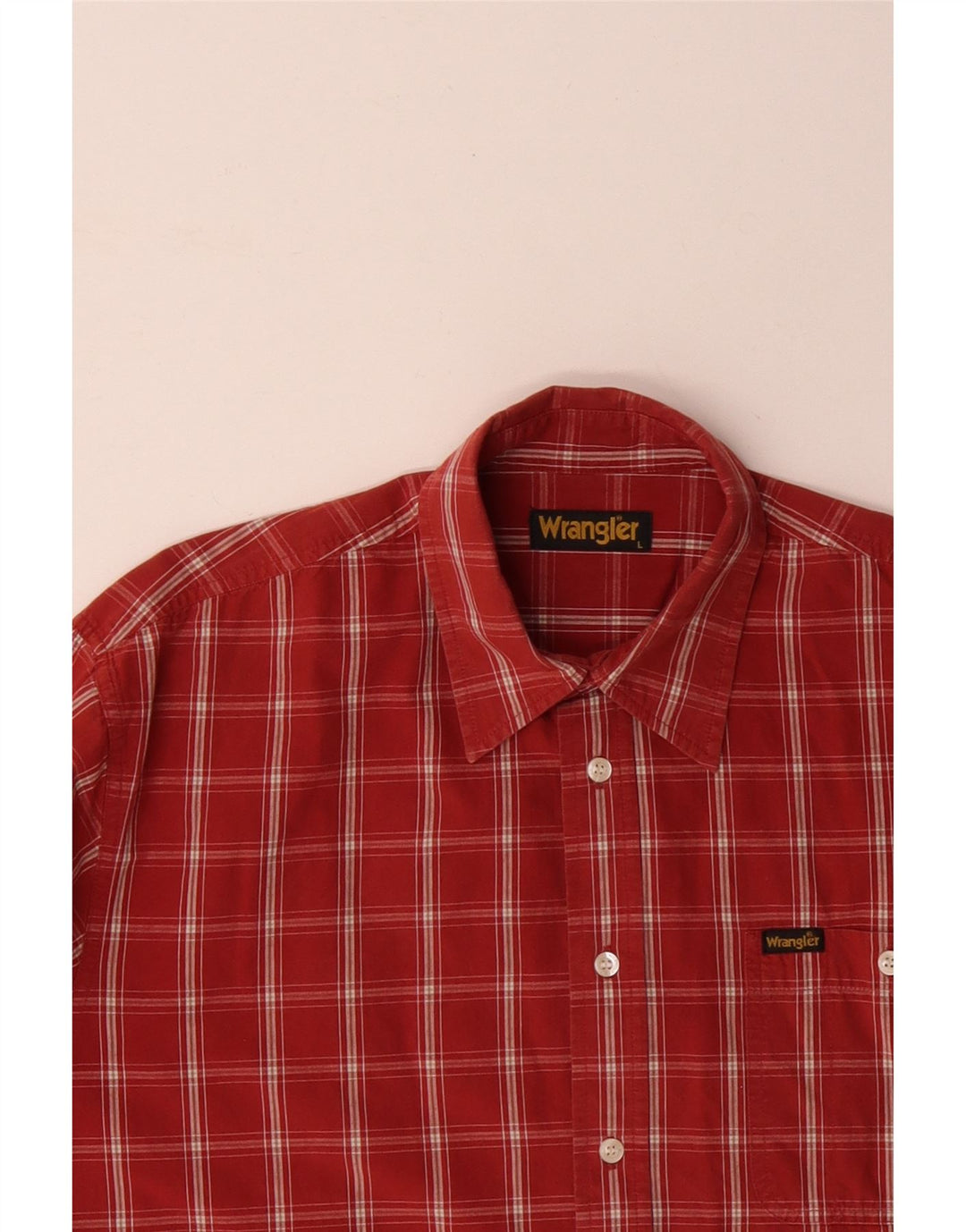 Camisa masculina WRANGLER grande algodão xadrez vermelho