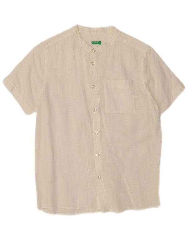 Camisa Benetton Boys Manga Curta 11-12 Anos 2XL Linho Branco