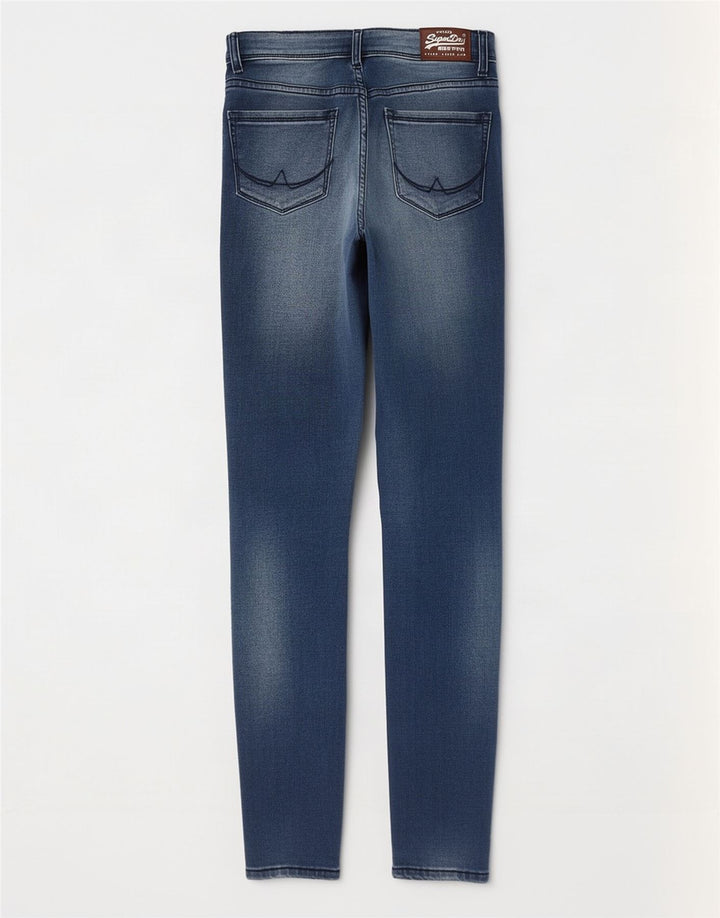 Superdry Feminino Alexia Jegging Jeans W27 L32 Azul Algodão