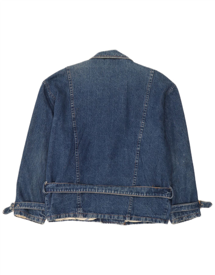 Jaqueta jeans masculina vintage para motociclista UK 40 grande azul