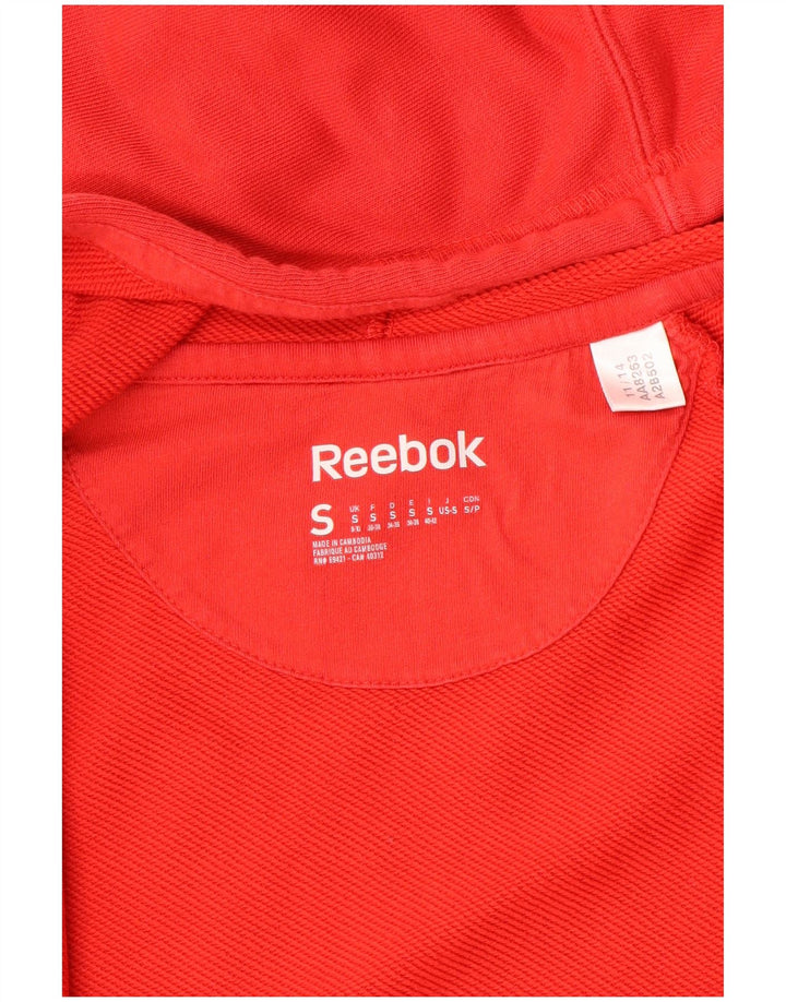Suéter Reebok feminino com capuz e zíper UK 10 pequeno vermelho