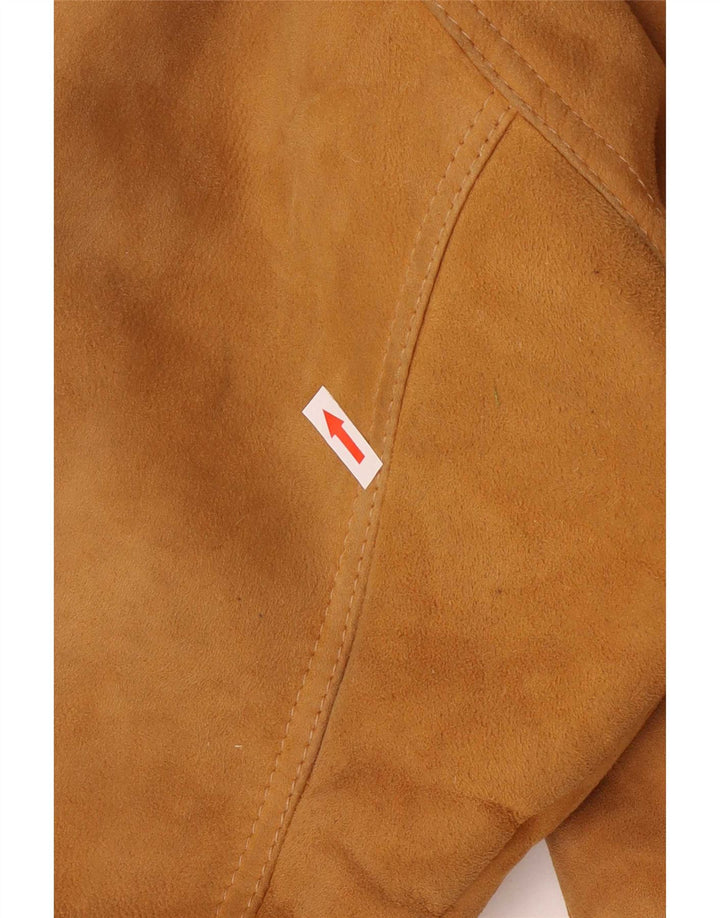 Jaqueta feminina vintage de shearling de grandes dimensões IT 42 Medium Brown Colourblock