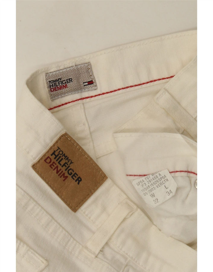 Jeans feminino Tommy Hilfiger queimado W32 L30 algodão branco