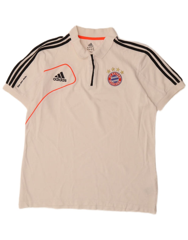 ADIDAS Mens FC Bayern Munchen Polo Shirt UK 44/46 Grande Algodão Branco