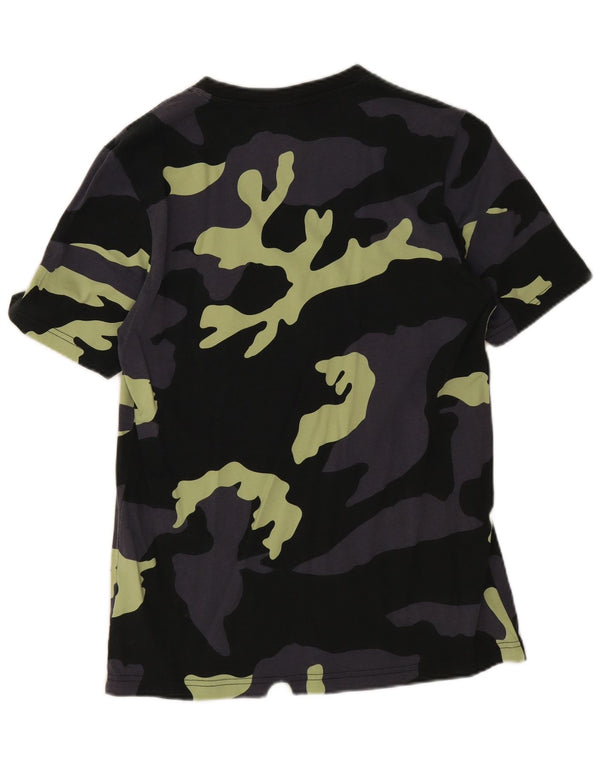 Adidas Mens Graphic T-Shirt Top Pequeno Algodão Camuflado Azul Marinho