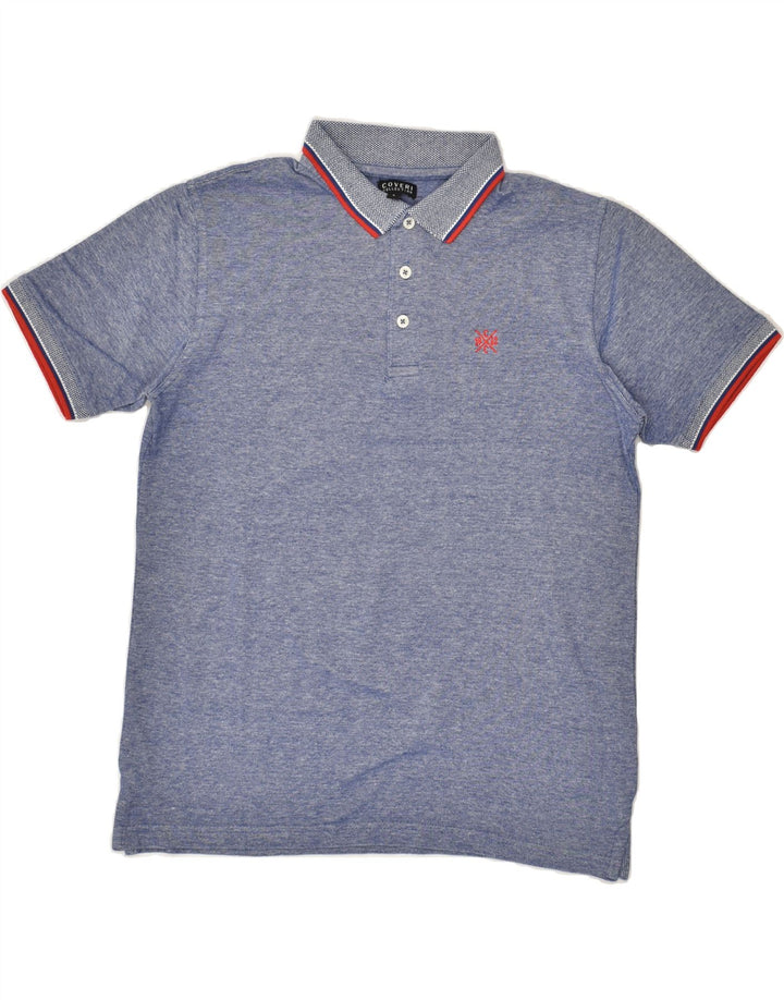 COVERI Mens Polo Shirt Large Blue Cotton | Vintage Coveri | Thrift | Second-Hand Coveri | Used Clothing | Messina Hembry 