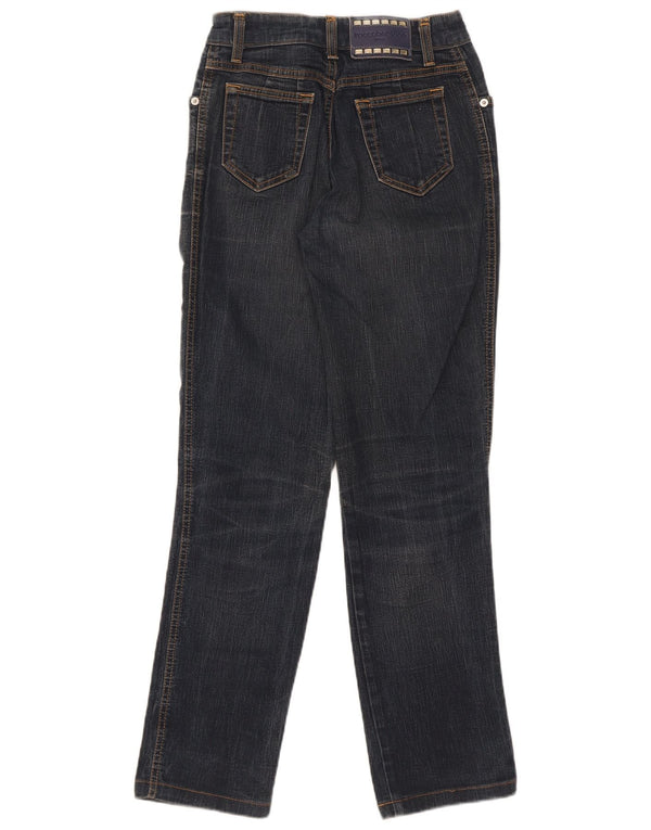 Calça jeans reta feminina Roccobarocco W28 L29 algodão azul marinho