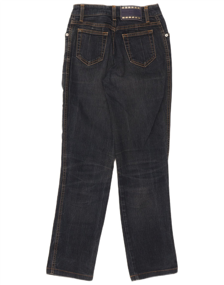 Calça jeans reta feminina Roccobarocco W28 L29 algodão azul marinho