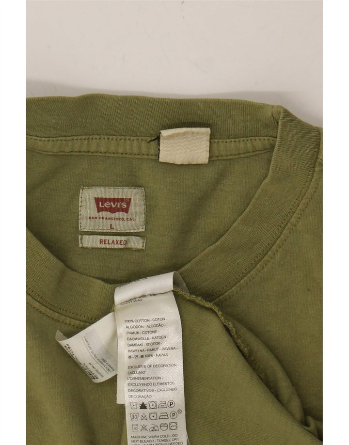 LEVI'S Mens Relaxed Fit T-Shirt Top Large Green Cotton Vintage Levi's and Second-Hand Levi's from Messina Hembry 